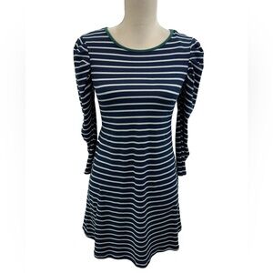 NWT SPEECHLESS Kids Nautical Puff Long Sleeve Dress Size 14 Back Tie Blue White